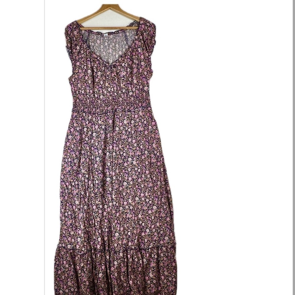 Old Navy Smocked Floral‎ Ruffle Maxi Dress Cottagecore